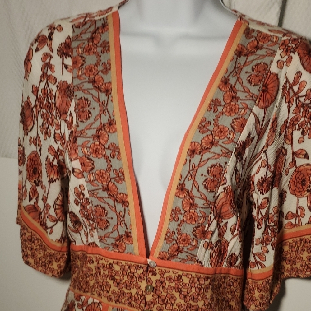 Illa Illa Floral Dress Floral V-Neck Maxi Dress Size S - Picture 6 of 13
